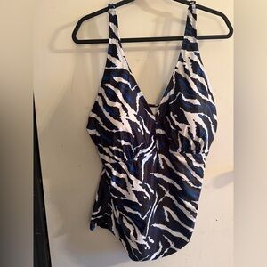 Zebra Print Swimsuit Top